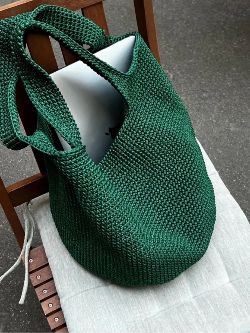 Handwoven Green Tote Bag - Unbranded